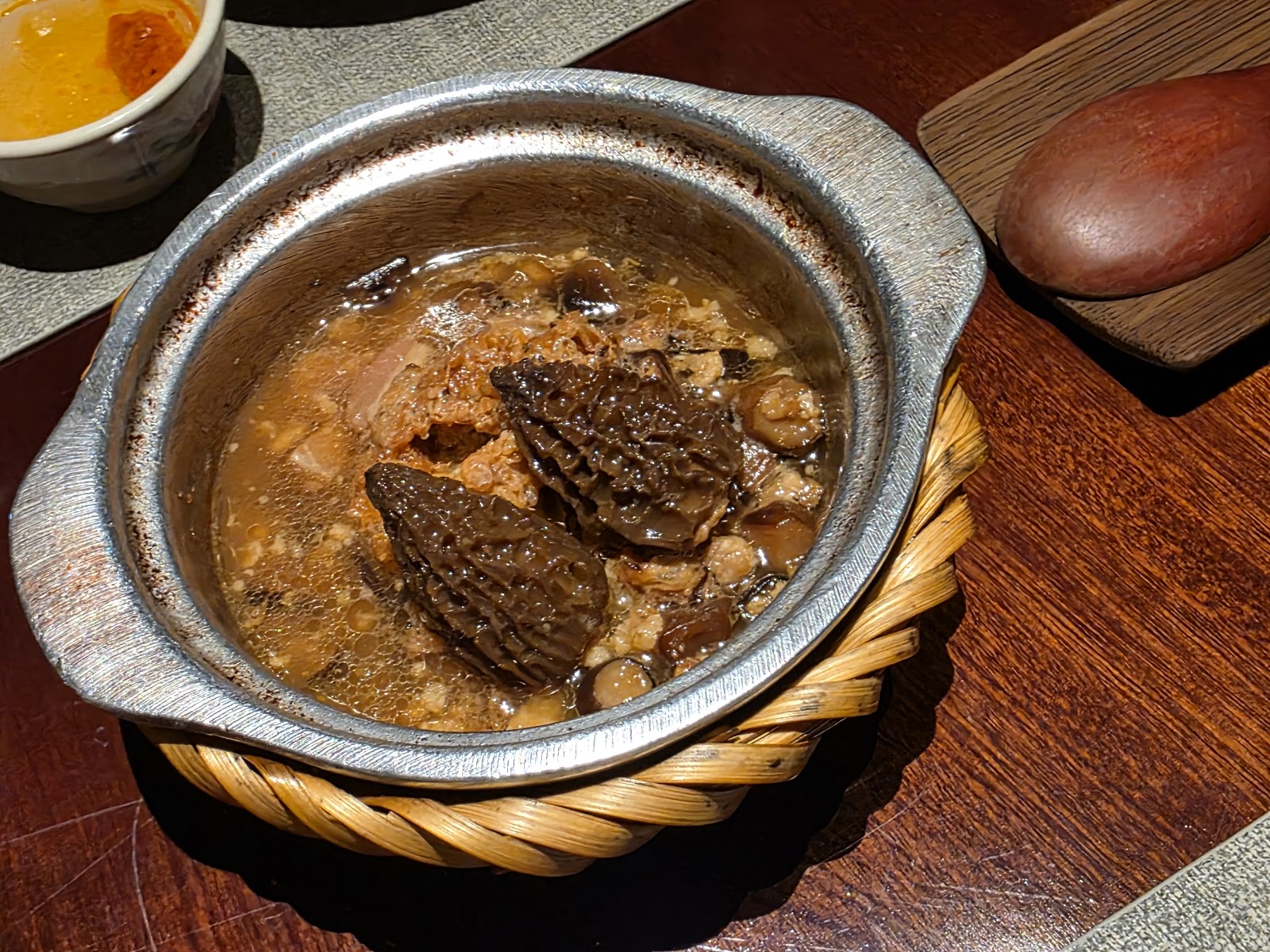 Morel mushroom clay pot