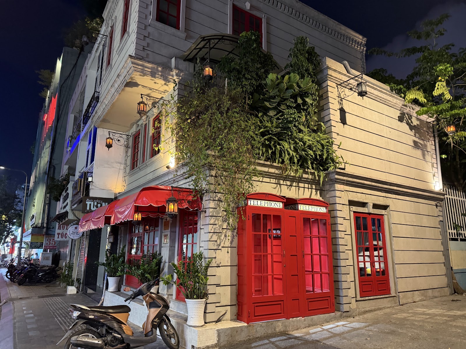 Telephone Bar from outside at night