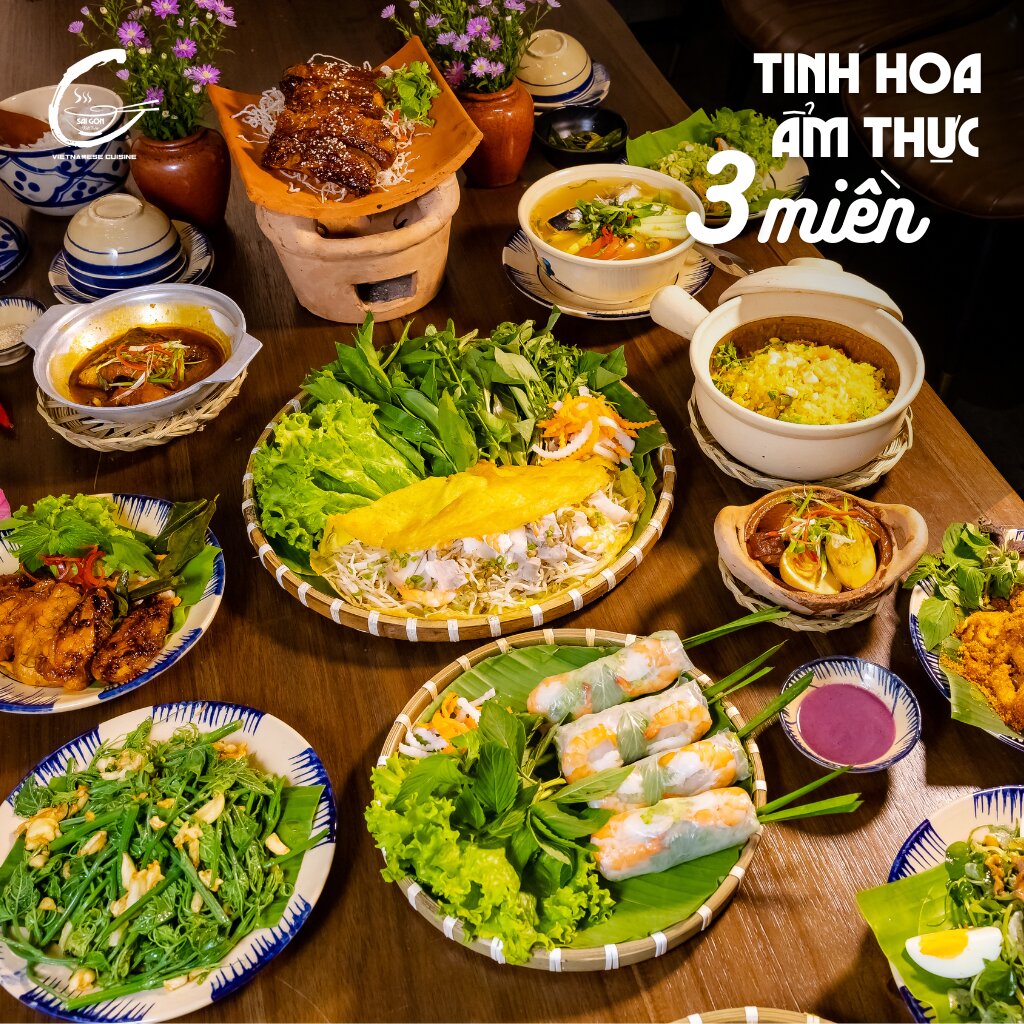 Bánh xèo and tamarind roast snakehead fish